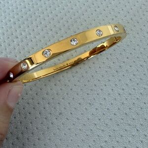 Kate Spade Set in Stone Hinged Gold Bangle (Cartier style)